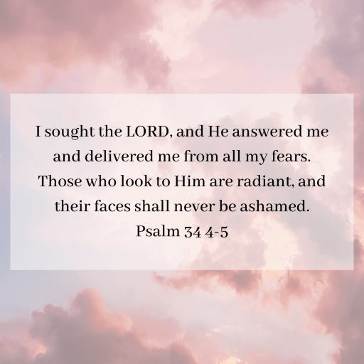 psalm 34 4-5 highlighted during stress awareness month as a stress bible verse