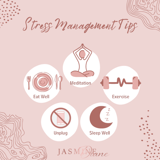 graphic listing stress management tips