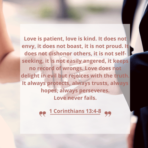 married life blog image featuring 1 Corinthians 13:4-8